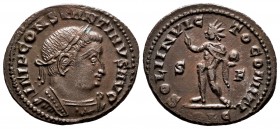 Constantinus I. Follis. 313-314 AD. Lugdunum. (Spink-16066). (Ric-122). Rev.: SOLI INVICTO COMITI, S-F en campo. Ae. 4,43 g. Almost XF. Est...25,00. ...
