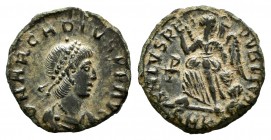 Arcadius. Follis. 383-408 AD. Cyzicus. (Lrbc-2578). Ae. 0,87 g. Choice VF. Est...30,00. 


 SPANISH DESCRIPTION: Arcadio. Follis. 383-408 d.C. Cyzi...