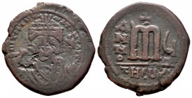 Mauricius Tiberius. Follis. 586-587 AD (Year 5). Antioch. (Bc-532). Ae. 11,56 g. Almost VF. Est...18,00. 


 SPANISH DESCRIPTION: Mauricio Tiberio....