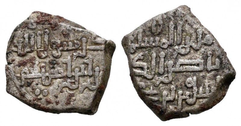 Almoravids. Tashfin Ibn Alí with heir Ibrahim. Fraction of Dirham Taifa type. 53...