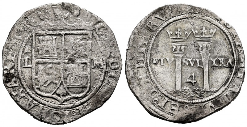 Charles-Joanna (1504-1555). 4 reales. México. L-M. (Cal-136). Ag. 13,26 g. Rust ...