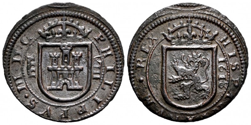 Philip III (1598-1621). 8 maravedis. 1618. Segovia. (Cal-338). (Jarabo-Sanahuja-...