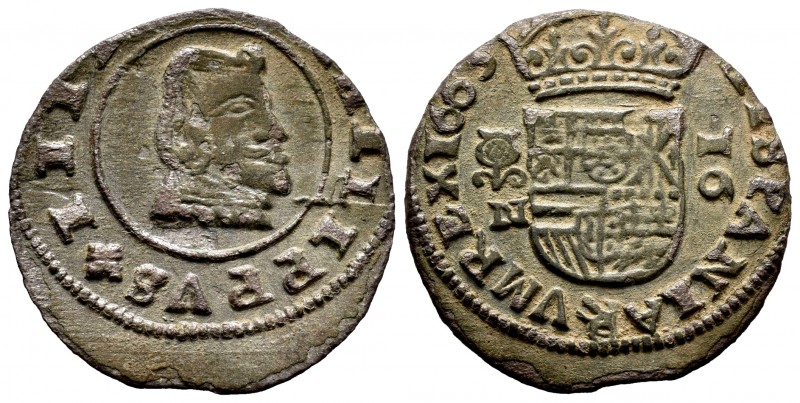 Philip IV (1621-1665). 16 maravedis. 1663. Granada. (Cal-1352). (Jarabo-Sanahuja...