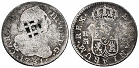 Charles III (1759-1788). 2 reales. 1781. Madrid. PJ. (Cal-630 var). Ag. 4,08 g. Vique's (Cuba) counterstamp. Choice F. Est...25,00. 


 SPANISH DES...