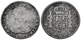 Charles III (1759-1788). 2 reales. 1781. Potosí. PR. (Cal 2008-1394). Ag. 6,35 g. F. Est...25,00. 


 SPANISH DESCRIPTION: Carlos III (1759-1788). ...