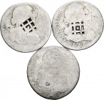 Charles IV (1788-1808). Lot of 3 coins of 2 reales. Vique's (Cuba) counterstamp. VF. Est...70,00. 


 SPANISH DESCRIPTION: Lote de 3 monedas de 2 r...