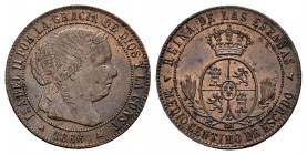 Elizabeth II (1833-1868). 1/2 centimo de escudo. 1866. Segovia. OM. (Cal-210). Ae. 1,27 g. XF. Est...25,00. 


 SPANISH DESCRIPTION: Isabel II (183...