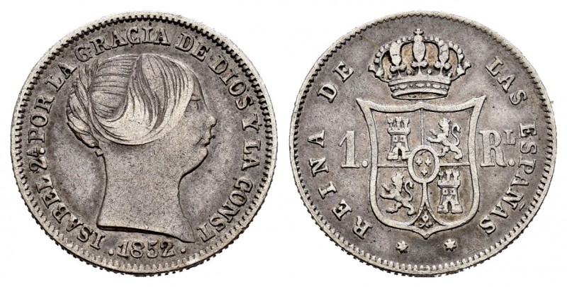 Elizabeth II (1833-1868). 1 real. 1852. Madrid. (Cal-302). Ag. 1,33 g. VF. Est.....