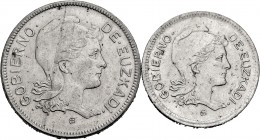 Civil War (1936-1939). 1937. Euzkadi. (Cal-6). Complete set of 2 coins, 1 and 2 pesetas. AU. Est...30,00. 


 SPANISH DESCRIPTION: Guerra Civil (19...