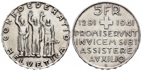 Switzerland. 5 francs. 1941. (Km-44). Ag. 14,96 g. 650th Aniversary of Confederation. Almost UNC. Est...50,00. 


 SPANISH DESCRIPTION: Suiza. 5 fr...
