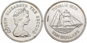 Tuvalu. Elizabeth II. 10 dollars. 1979. (Km-79). Ag. 35,16 g. Almost UNC. Est...25,00. 


 SPANISH DESCRIPTION: Tuvalu. Elizabeth II. 10 dollars. 1...