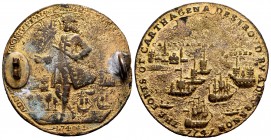 United Kingdom. Vernon Admiral. Medal. 1740-1741. Cartagena. (Medina-97). Ae. 10,61 g. Welding. F. Est...35,00. 


 SPANISH DESCRIPTION: Gran Breta...