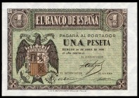 1 peseta. 1938. Burgos. (Ed 2017). April 30, shield of Spain. Serie E. UNC. Est...30,00. 


 SPANISH DESCRIPTION: 1 peseta. 1938. Burgos. (Ed 2017)...