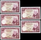 50 pesetas. 1951. Madrid. (Ed 2017-462a). December 31, Santiago Rusiñol. Serie B. Five correlative banknotes. XF. Est...60,00. 


 SPANISH DESCRIPT...