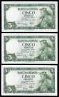 5 pesetas. 1954. Madrid. (Ed 2017-466a). July 22, Alfonso X the Wise. Serie J. Correlative trio. UNC. Est...30,00. 


 SPANISH DESCRIPTION: 5 peset...