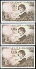100 pesetas. 1965. Madrid. (Ed 2017-470). November 19, Gustavo Adolfo Bécquer. Without serie. Correlative threesome. UNC. Est...35,00. 


 SPANISH ...