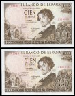 100 pesetas. 1965. Madrid. (Ed 2017-470). November 19, Gustavo Adolfo Bécquer. Without serie. Correlative pair. UNC. Est...30,00. 


 SPANISH DESCR...