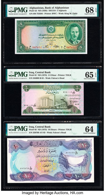 Afghanistan Bank of Afghanistan 5 Afghanis ND (1939) / SH1318 Pick 22 PMG Superb...