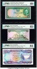 Afghanistan Bank of Afghanistan 5 Afghanis ND (1939) / SH1318 Pick 22 PMG Superb Gem Unc 68 EPQ; Iraq Central Bank of Iraq 1/4; 10 Dinars ND (1973) Pi...