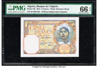 Algeria Banque de l'Algerie 5 Francs 22.9.1941 Pick 77b PMG Gem Uncirculated 66 EPQ. 

HID09801242017

© 2020 Heritage Auctions | All Rights Reserved