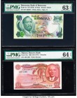 Botswana Bank of Botswana 10 Pula ND (1976) Pick 4a PMG Choice Uncirculated 63 EPQ; Malawi Reserve Bank of Malawi 1 Kwacha 1964 (ND 1973) Pick 10a PMG...