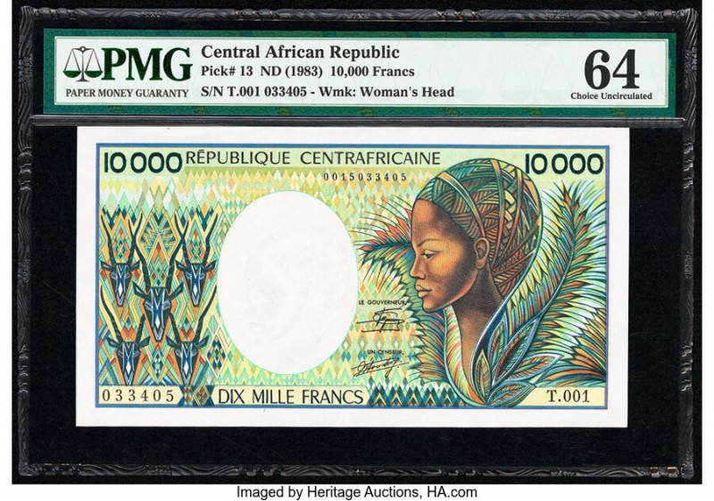 Central African Republic Banque des Etats de l'Afrique Centrale 10,000 Francs ND...