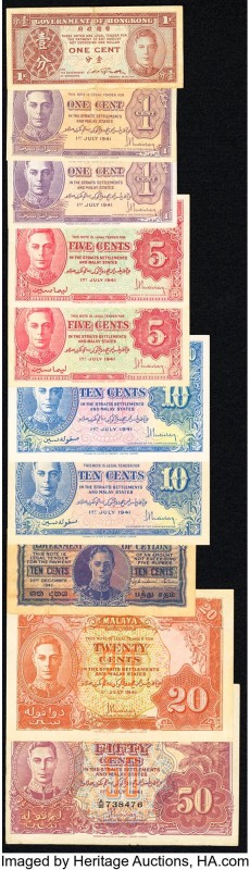Ceylon, Hong Kong & Malaya Group Lot of 10 Examples Fine-Extremely Fine. 

HID09...