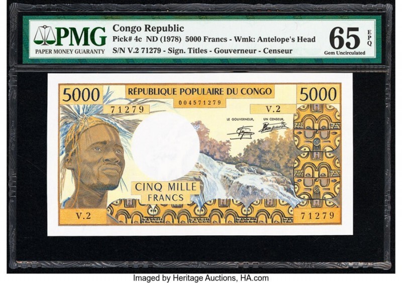 Congo Republic Banque des Etats de l'Afrique Centrale 5000 Francs ND (1978) Pick...