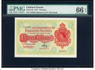 Falkland Islands Government of the Falkland Islands 5 Pounds 30.1.1975 Pick 9b PMG Gem Uncirculated 66 EPQ. 

HID09801242017

© 2020 Heritage Auctions...