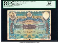 India Princely States, Hyderabad 100 Rupees ND (1939-45) Pick S275a Jhunjhunwalla-Razack 7.11.1 PCGS Very Fine 30. Shipwreck salvage; pinholes, stains...