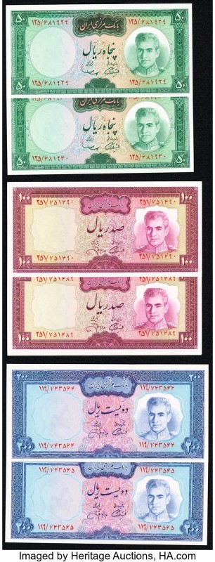 Iran Bank Markazi Group Lot of Three Consecutive Pairs Crisp Uncirculated. 

HID...