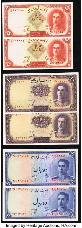 Iran Bank Melli Group Lot of Three Consecutive Pairs Majority Crisp Uncirculated...