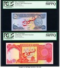 Iraq Central Bank of Iraq 250; 25,000 Dinars 2003 / AH1424 Pick 91as; 96as Two Specimen PCGS Choice About New 58PPQ (2). Red overprints.

HID098012420...