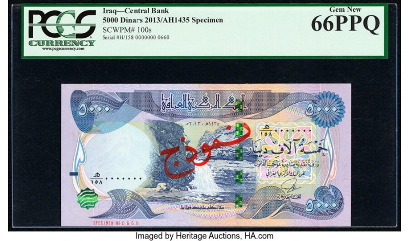 Iraq Central Bank of Iraq 5000 Dinars 2013 / AH1435 Pick 100s Specimen PCGS Gem ...