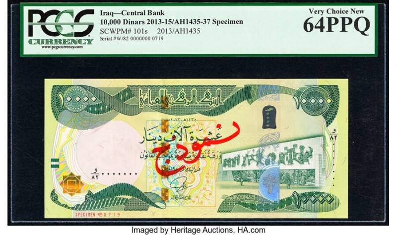 Iraq Central Bank of Iraq 10,000 Dinars 2013 / AH1435 Pick 101s Specimen PCGS Ve...