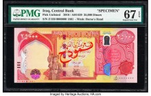 Iraq Central Bank of Iraq 25,000 Dinars 2018 / AH1439 Pick UNL Specimen PMG Superb Gem Unc 67 EPQ. Red overprints.

HID09801242017

© 2020 Heritage Au...