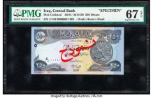 Iraq Central Bank of Iraq 250 Dinars 2018 / AH1439 Pick UNL Specimen PMG Superb Gem Unc 67 EPQ. Red overprints.

HID09801242017

© 2020 Heritage Aucti...