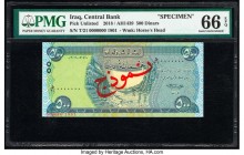 Iraq Central Bank of Iraq 500 Dinars 2018 / AH1439 Pick UNL Specimen PMG Gem Uncirculated 66 EPQ. Red overprints.

HID09801242017

© 2020 Heritage Auc...