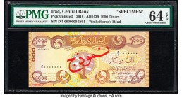 Iraq Central Bank of Iraq 1000 Dinars 2018 / AH1439 Pick UNL Specimen PMG Choice Uncirculated 64 EPQ. 

HID09801242017

© 2020 Heritage Auctions | All...