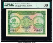 Maldives Maldivian State Government 100 Rufiyaa 1960 / AH1379 Pick 7b PMG Gem Uncirculated 66 EPQ. 

HID09801242017

© 2020 Heritage Auctions | All Ri...