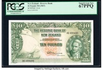 New Zealand Reserve Bank of New Zealand 10 Pounds ND (1967) Pick 161d PCGS Superb Gem New 67PPQ. 

HID09801242017

© 2020 Heritage Auctions | All Righ...