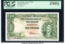 New Zealand Reserve Bank of New Zealand 10 Pounds ND (1967) Pick 161d PCGS Superb Gem New 67PPQ. 

HID09801242017

© 2020 Heritage Auctions | All Righ...