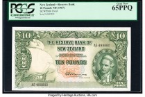 New Zealand Reserve Bank of New Zealand 10 Pounds ND (1967) Pick 161d PCGS Gem New 65PPQ. 

HID09801242017

© 2020 Heritage Auctions | All Rights Rese...