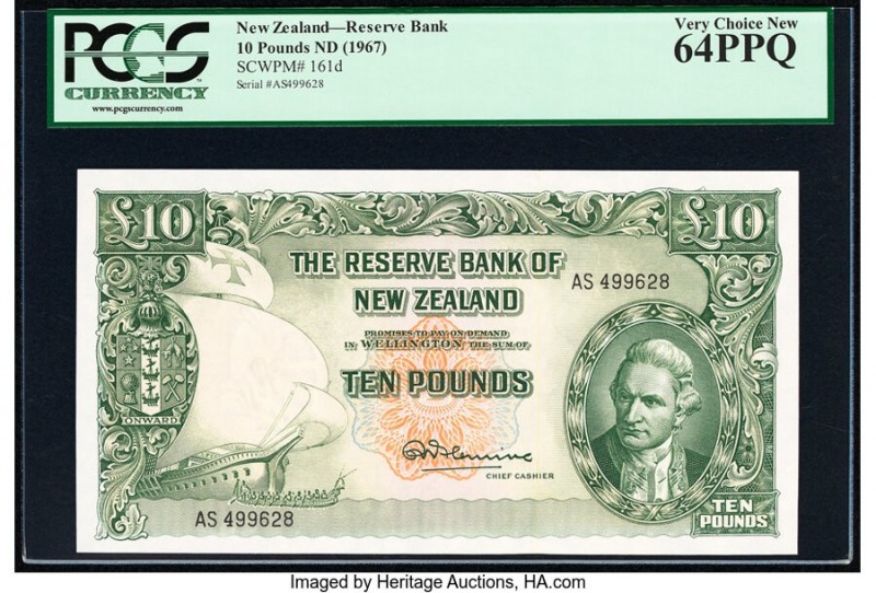 New Zealand Reserve Bank of New Zealand 10 Pounds ND (1967) Pick 161d PCGS Very ...