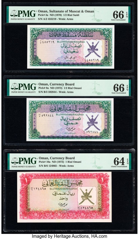 Oman Sultanate of Muscat and Oman 1/2 Rial Saidi; 1/2 Rial Omani; 1 Rial Omani N...