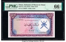 Oman Sultanate of Muscat and Oman 5 Rials Saidi ND (1970) Pick 5a PMG Gem Uncirculated 66 EPQ. 

HID09801242017

© 2020 Heritage Auctions | All Rights...