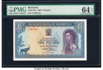 Rhodesia Reserve Bank of Rhodesia 5 Pounds 1.7.1966 Pick 29a PMG Choice Uncirculated 64 EPQ. 

HID09801242017

© 2020 Heritage Auctions | All Rights R...