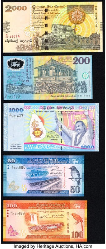 Sri Lanka Central Bank of Sri Lanka Group Lot of 10 Examples Crisp Uncirculated....