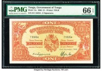 Tonga Government of Tonga 1 Pound 2.12.1966 Pick 11e PMG Gem Uncirculated 66 EPQ. 

HID09801242017

© 2020 Heritage Auctions | All Rights Reserved