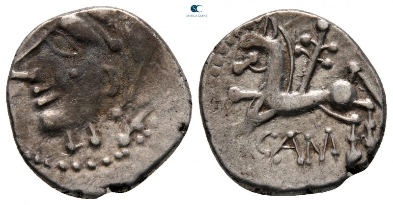 Central Gaul. The Bituriges Cubi circa 80-50 BC. 
Quinarius AR

13 mm, 1,96 g...